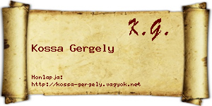 Kossa Gergely névjegykártya